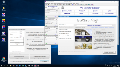Windows® Server 2019 Desktop-Oberfläche mit LawFirm® und LawFirm® Tool