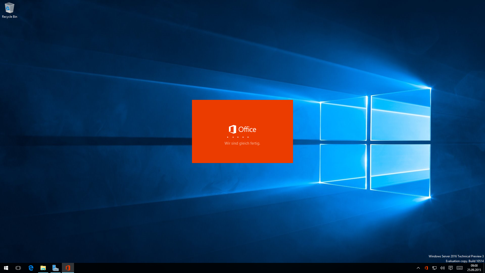 Das Startfenster zur Installation von Office 2016 unter Windows Server 2016 (Technical Preview 3)